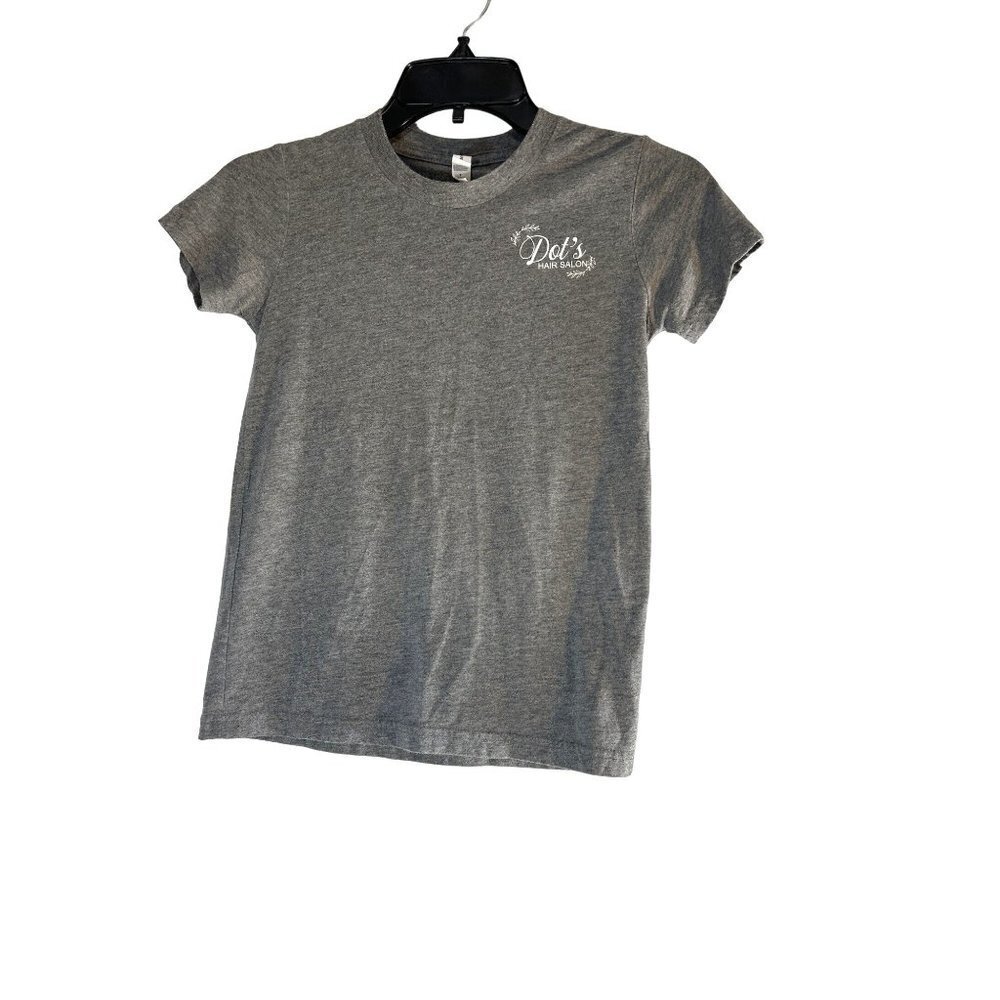 Bella-Canvas Girls Short Sleeve Graphic Tee Dots Hair Salon Gray Size S 6/8